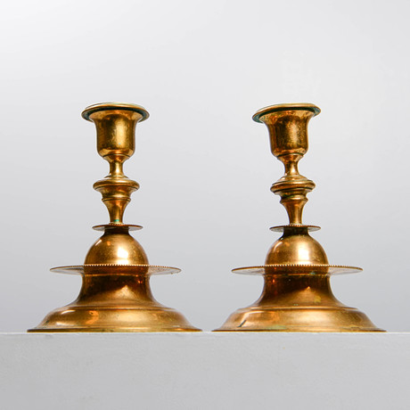 PIERRE FORSSELL. decanter and tumbler, 7 parts, gilded brass, 