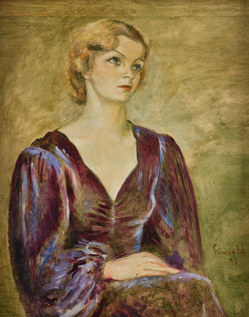 ISAAC GRÜNEWALD. Porträtt föreställande Marja Bosch.