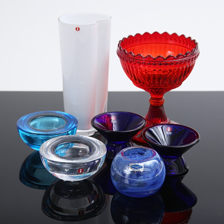 GLASS OBJECTS, 7 pieces, mostly Iittala. Glass - Utility glass - Auctionet