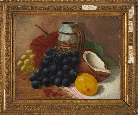 TOM RIDLEY. still life, oil on panel, signed and dated Tom Ridley 1876 ...