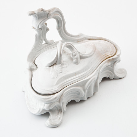 A 19th century Neo-Rococo stoneware writing stand, decor in the form of ...