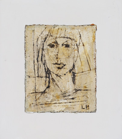 LENA BACKMAN. Face, mixed media on panel, monogram signed. Art ...