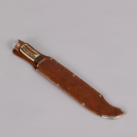 HUNTING KNIFE with sheath, Rich. Abbr. Herder, Solingen, Germany