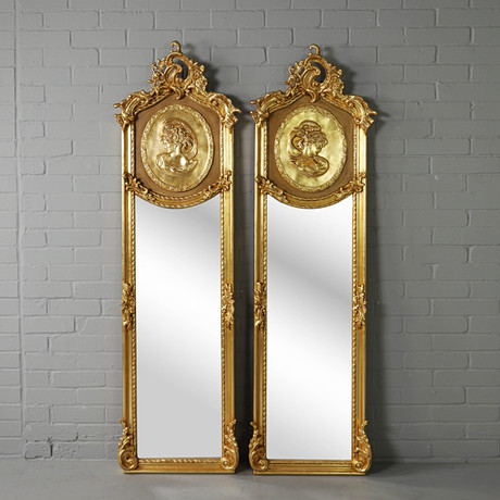 slim fit dress slacks Ornate Gold Triple Dressing Table Mirror 55cm x 74cm – Windsor Browne main image 0
