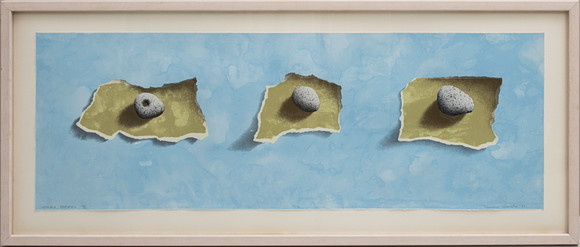 TERENCE WARREN. “White Pebbles II” lithograph in colour, signed and ...