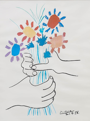 BERNARD BUFFET. New York skyline, After. Color lithographic print