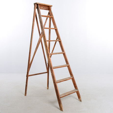 A wooden ladder, first part of the 20th century. Furniture - Other ...