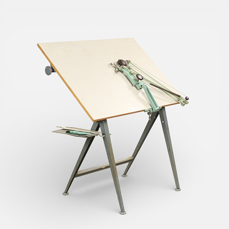 FRISO KRAMER (1922-2019). Ritbord med justerbar arm, stål, trä och laminat, Ahrend De Cirk