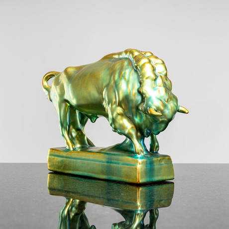 GÖRAN ANDERSSON. Figurin, Bison-oxe, lergods, Upsala Ekeby