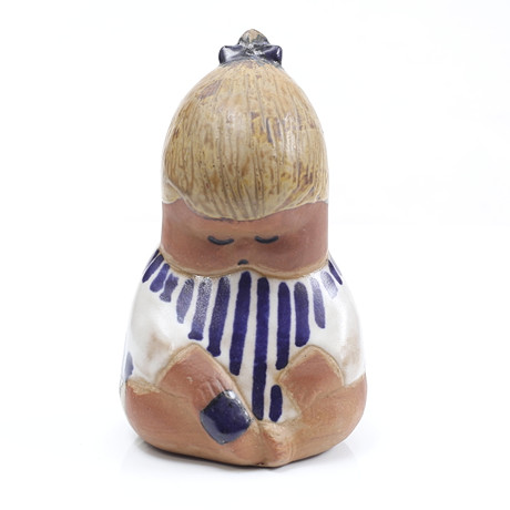 LISA LARSON. FIGURINE, GLAZED STONEWARE, “MALIN” UR LARSONS UNGAR