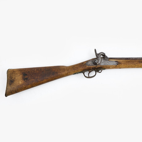 SLAGLÅSGEVÄR, S k "Wredesgevär", m/1860. Märkt H för Husqvarna 1862.