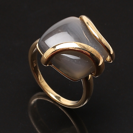 RING in 18 K gold with gray stone. Jewellery & Gemstones - Solitaire ...
