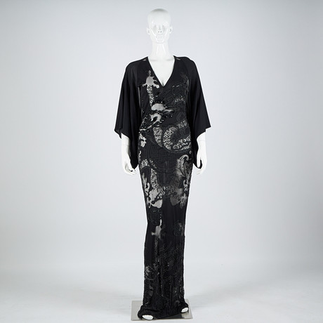 green emerald velvet dress Red Thai Silk Flare Cheongsam with Floral Appliqué – Outpost Clothing main image 1
