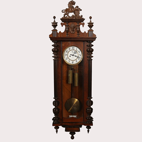 WALL CLOCK, Neo-Renaissance, late 1800s, dial marked GB (Gustav