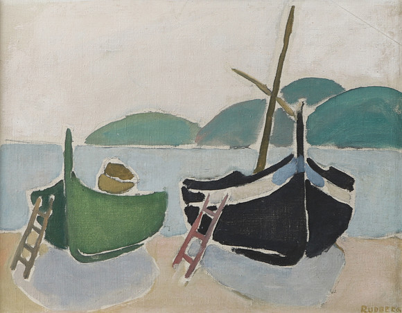 GUSTAV RUDBERG. Commissioned boats, oil on panel, signed Rudberg. Art ...