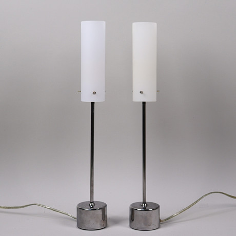 BORDSLAMPOR, "Mini Tube", Herstal, 1900-tal, 1 par.