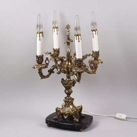 A rococo style candelabra table lamp, second half of the 20th century ...