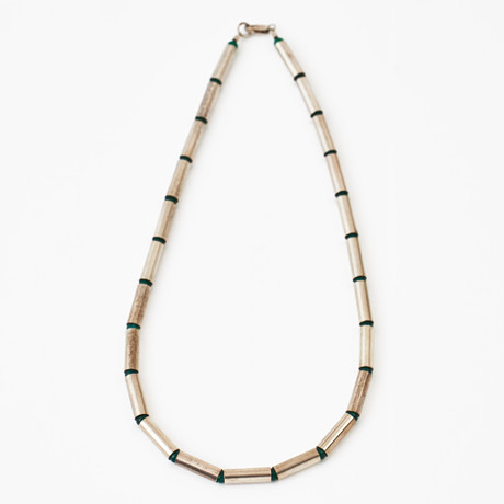 NECKLACE, sterling silver, tubular decorative parts with intermediate ...