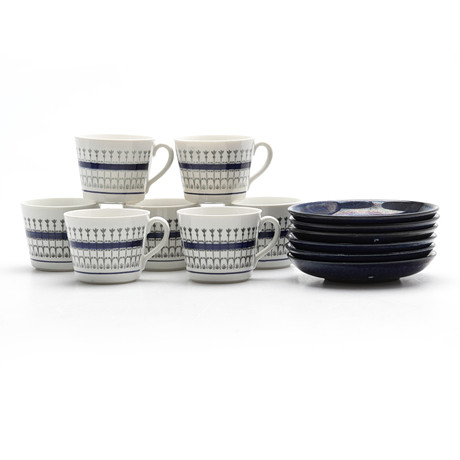 BERIT TERNELL. A set of 6 “Forging” cups with saucers, Gefle ...
