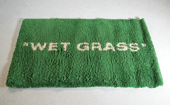 ikea off white rug wet grass