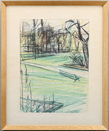 BENGT OLSON. Coloured chalk, signed. Art - Drawings - Auctionet