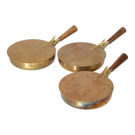 CARL AUBÖCK. Illums Residential House. Three “Silent Butler” brass lid ...