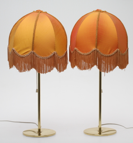 BORDSLAMPOR, 1 par, mässing, 1900-tal.