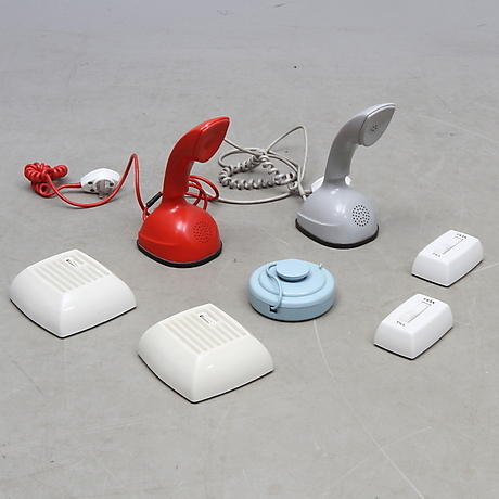 DESK PHONES 2 pcs, Ericofon, with ring signal boxes and power switch ...