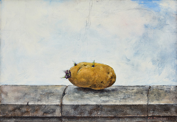 PG THELANDER. "Potatis / Gustaf Adolfs Torg". på auktion hos Stockholms Auktionsverk Fine Art