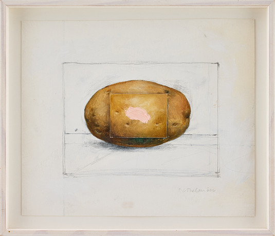 PG THELANDER. "Potatis med collage". på auktion hos Stockholms Auktionsverk Fine Art