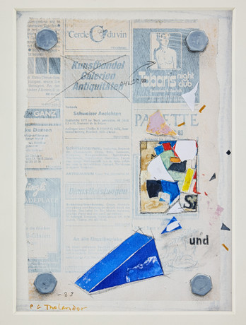 PG THELANDER. "Collage med Schwitters". på auktion hos Stockholms Auktionsverk Fine Art