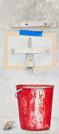 PG THELANDER. "Röd hink med pensel". på auktion hos Stockholms Auktionsverk Fine Art
