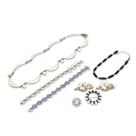 Collier Vintage Anton Michelsen Arc-en-ciel Danemark - Argent Sterling, Années 1935-1950