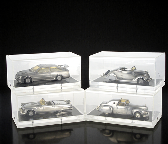 MODELLBILAR i plexibox, 4 st, Ford, Calendar Collection, 1987, 1989-1991.
