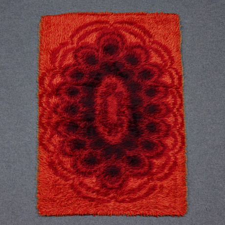 RYAMATTA, ORANGE/RÖD (150x92) 1960-TAL. Mattor & Textil - Mattor ...