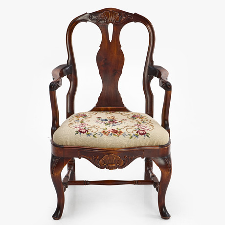 ARMCHAIR, Rococo style/bondrococo style, embroidered seat, 20th century ...