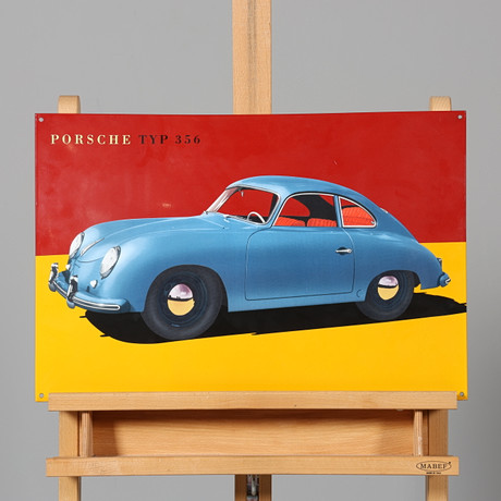 EMALJSKYLT, "Porsche 356 Coupé", Limited Edition, 385/1000, nytillverkad.