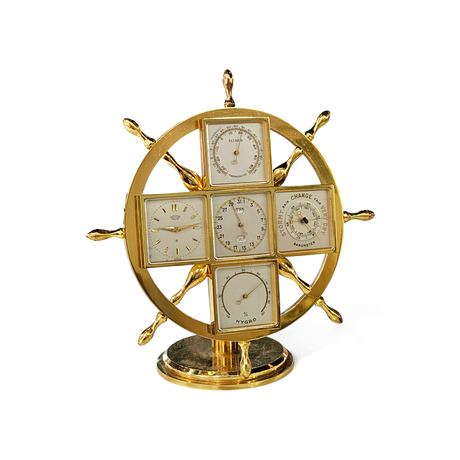 ANGELUS. Weather station clock in polished brass, 1940s. Clocks ...