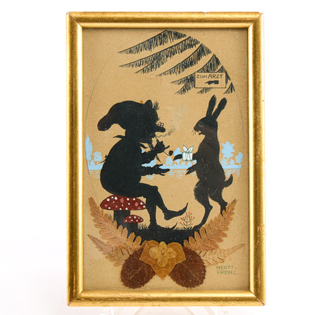 HARALD WIBERG. Santa in winter landscape. Color lithography. P.T.