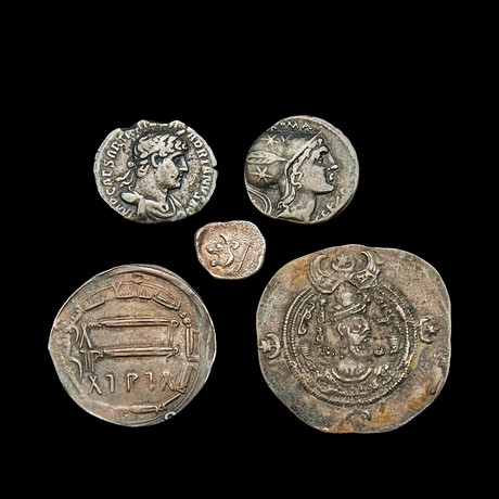 SILVER COINS, 5 pcs, Janus coins, Roman Republic, Hellenistic