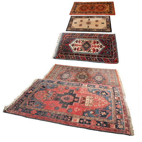 FIVE RUGS TO INCLUDE A SOUMACK EXAMPLE (5). Carpets & Textiles ...