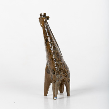 GUNNAR NYLUND. Figurin, giraff, stengods, Rörstrand. Keramik