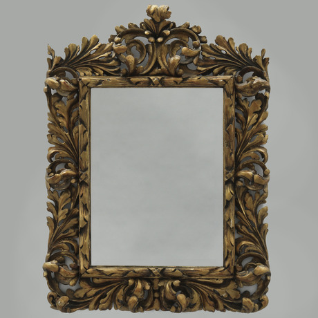 SPEGEL, nyrokoko 1800-talets slut, förgylld och bronserad.