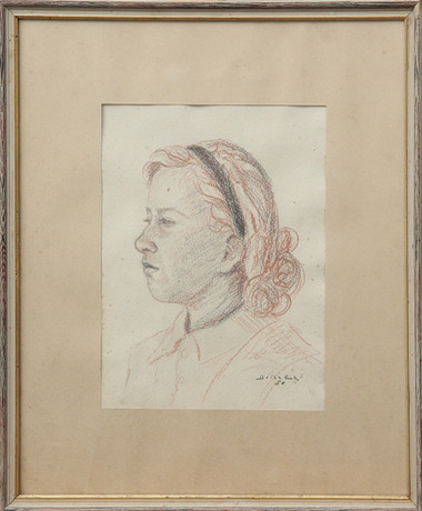 BRITA EK. DRAWING, chalk, signed. Art - Drawings - Auctionet