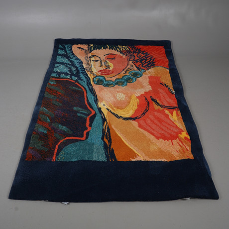 ELAINE KOWALSKY (1948-2005). SAMTIDA VÄGGTAPET/MATTA - 'WOMAN DREAMING OF A REAL MAN'.