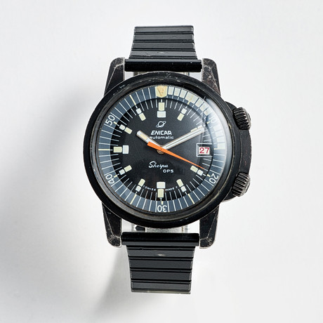 ENICAR, Sherpa, OPS (T Swiss Made T), "Compressor Case", 41 mm, svarteloxerat stål, ca 1965.