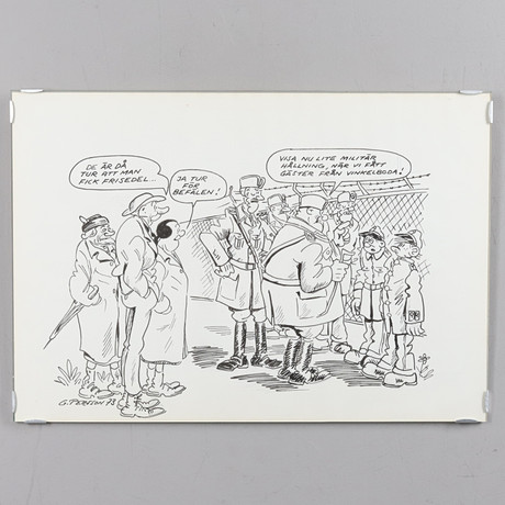 GUNNAR PERSSON. KRONBLOM, ink drawing, signed and dated -73. Art ...