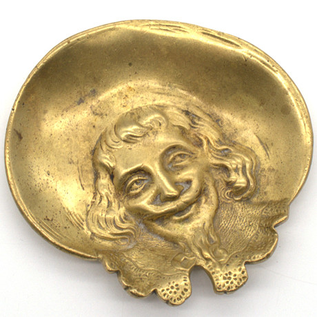 BRASS RING BOWL WITH SCULPTURAL DEPICTION OF A MUSKETEER, NUMBERED ...