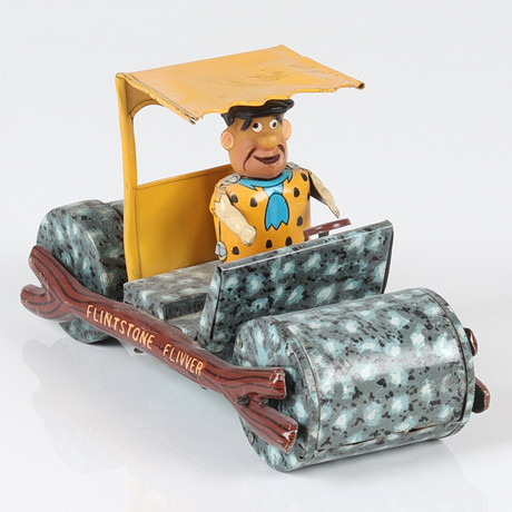 MARX TOYS, “Flintstone Flivver”, lithographed plate, friction, Japan ...