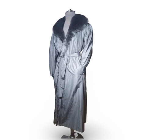 Long trench coat lined with shaved and removable rabbit. Trimmed with ...